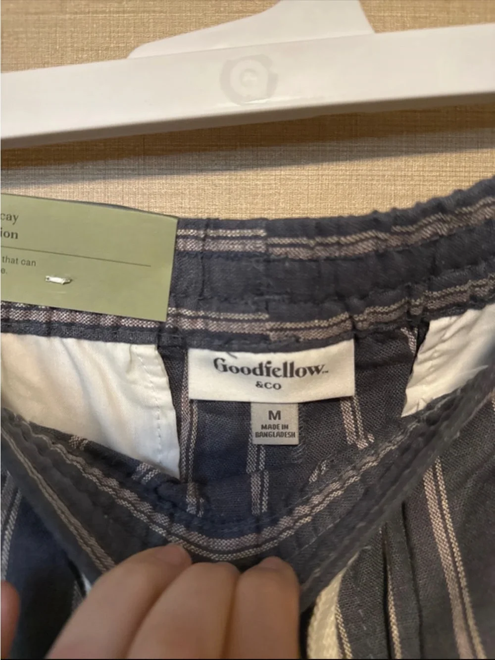 Men's Blue Striped Shorts with Drawstring